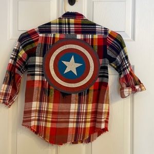 Upcycled Flannel shirt sz S 6/7